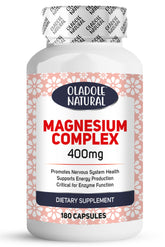 Oladole Natural Magnesium Complex 400mg bottle 180 capsules magnesium 400mg supplement UAE for nervous system support